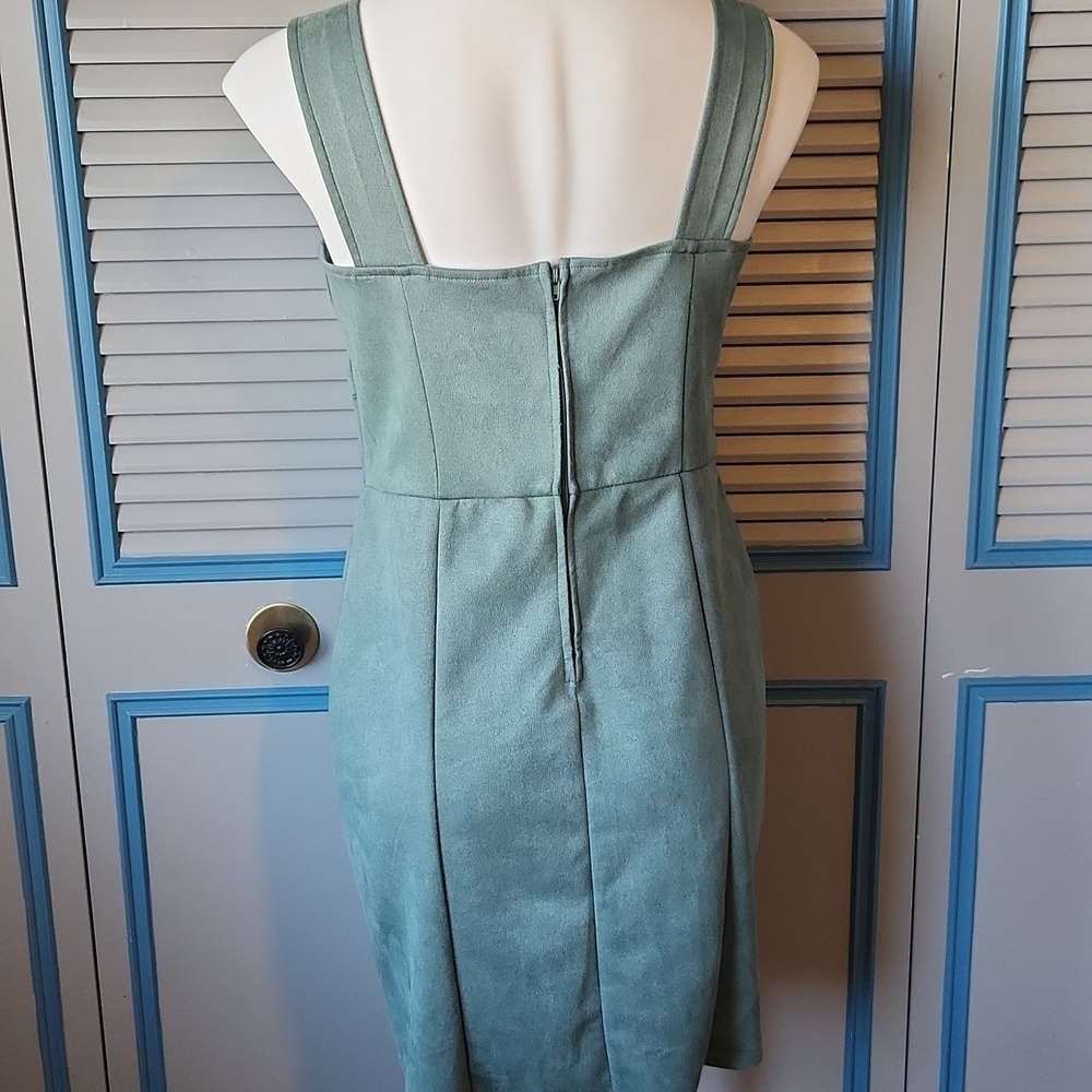 Miami for Francesca’s Ruched Sage Green Mini Dress - Picture 8 of 13